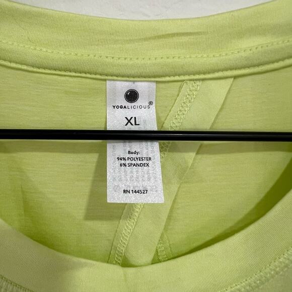 Yogalicious Neon Green Open Back Crop Top Size XL - Picture 2 of 4